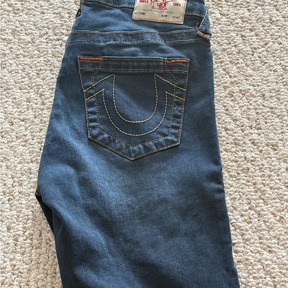 True Religion Blue Denim with Iconic Patch